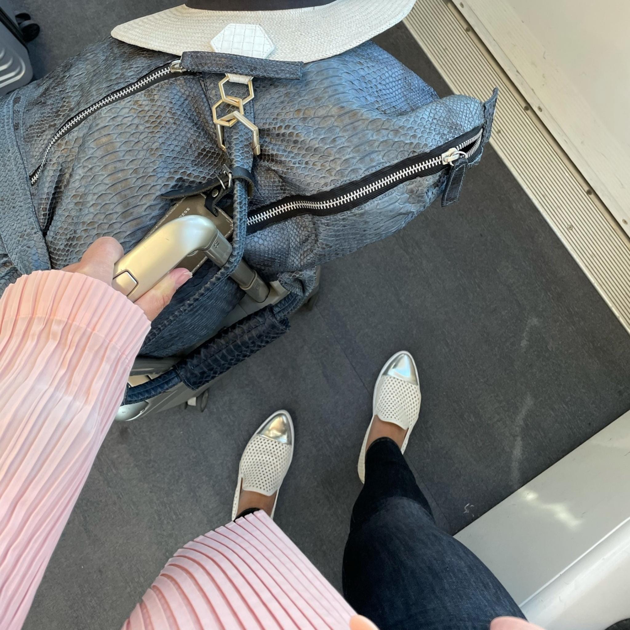 Jibs Slim Soft White + Silver Toe Cap leather slip-on sneaker flat shoes sustainable Editorial