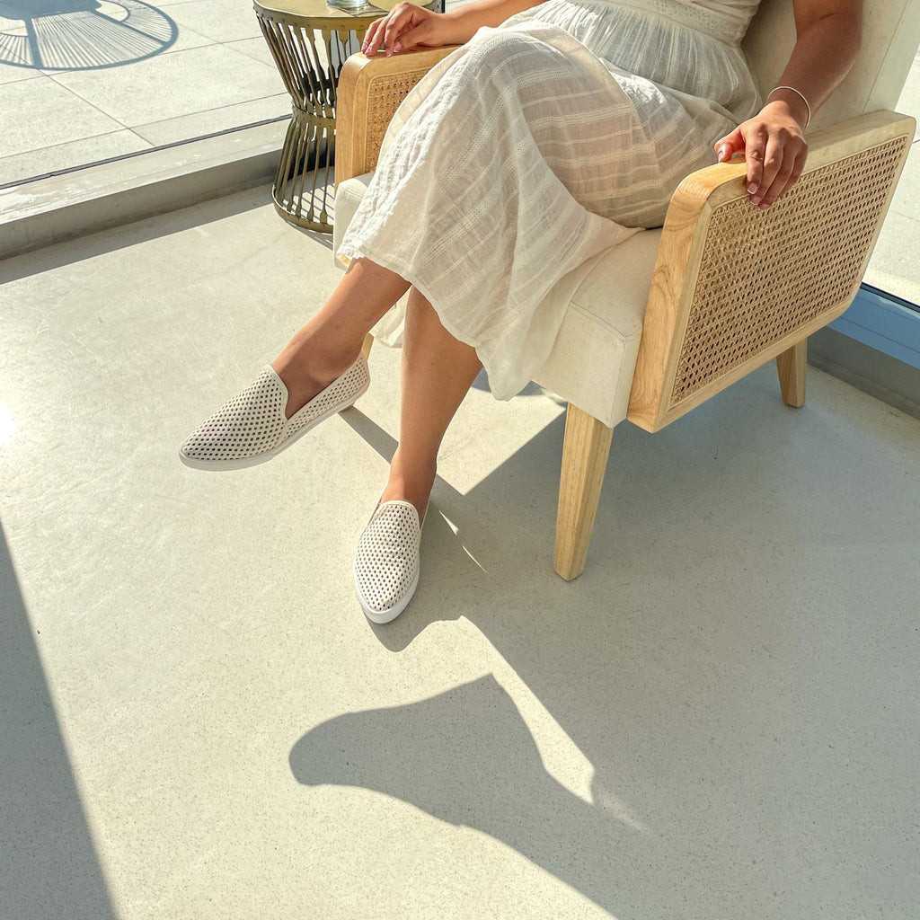 Jibs Slim Soft White leather slip-on sneaker flat shoes sustainable Editorial