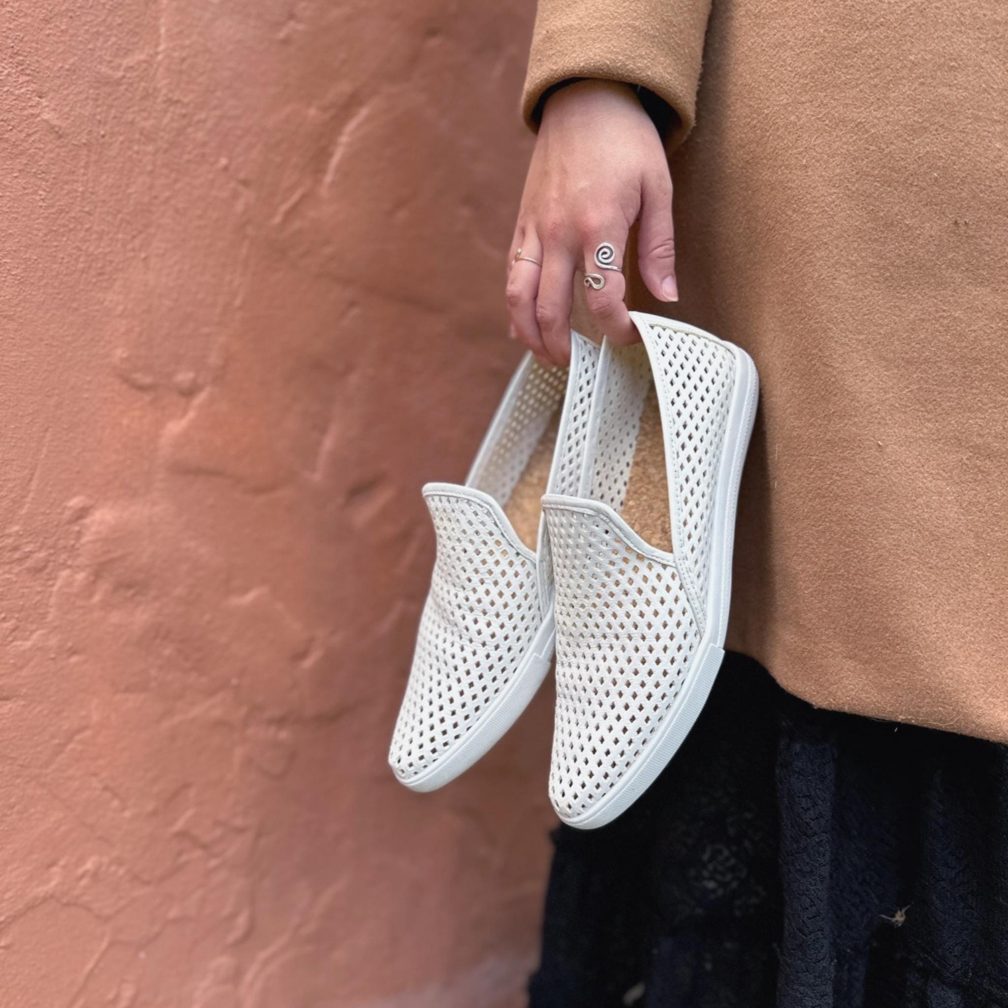 Jibs Slim Soft White leather slip-on sneaker flat shoes sustainable Editorial