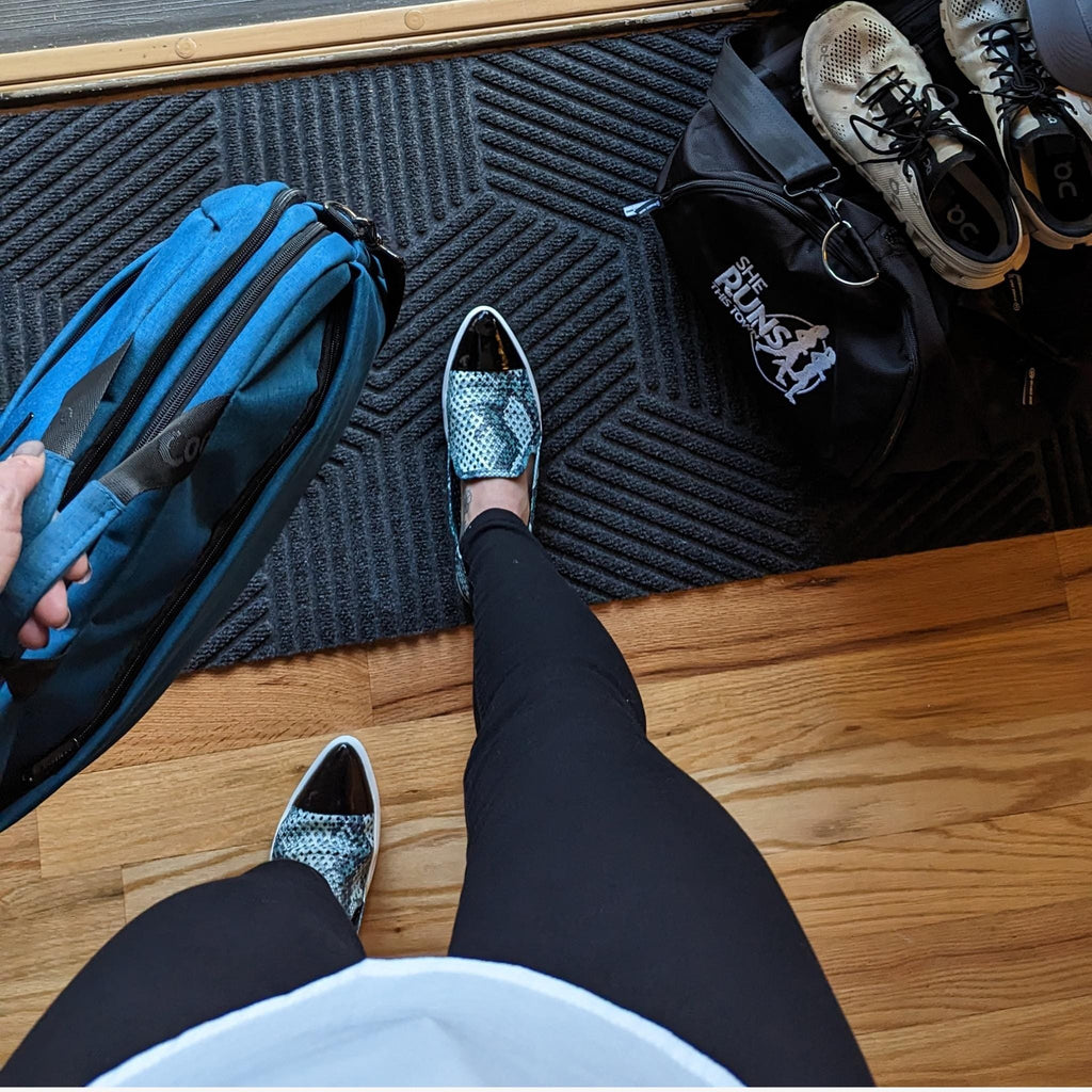 Jibs Slim Teal Python Toe Cap leather slip-on sneaker flat shoes sustainable Editorial