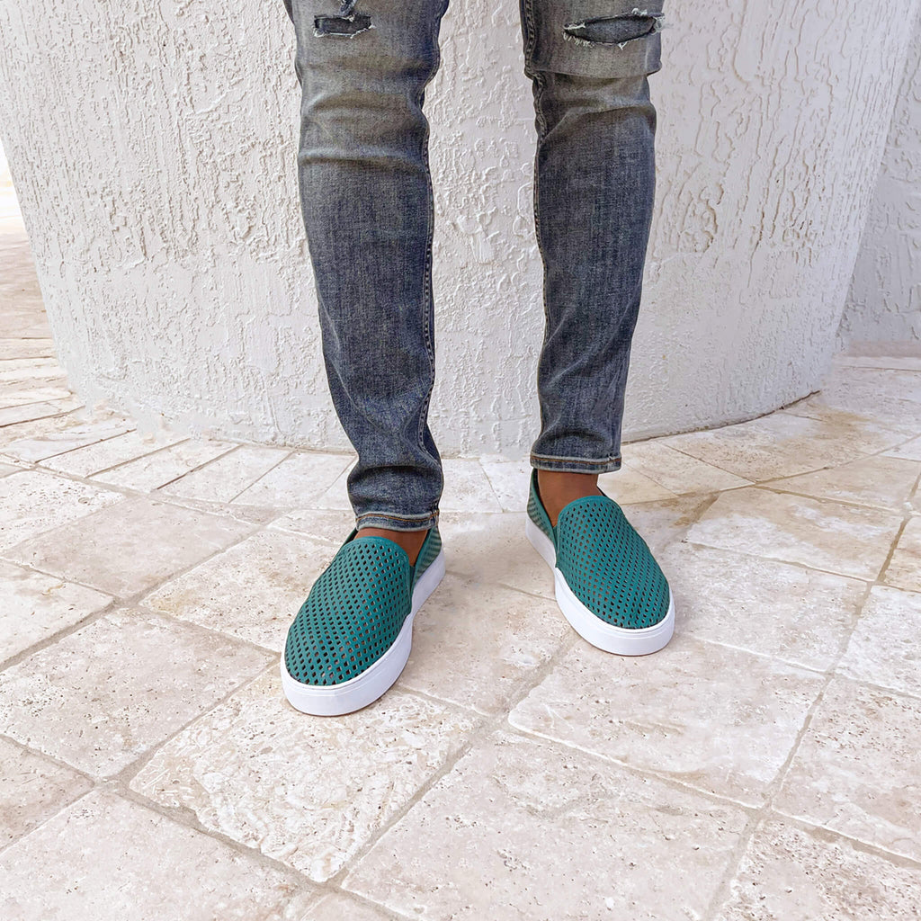 Jibs Classic Teal Blue Slip On Sneaker-Shoe Outdoors Mens