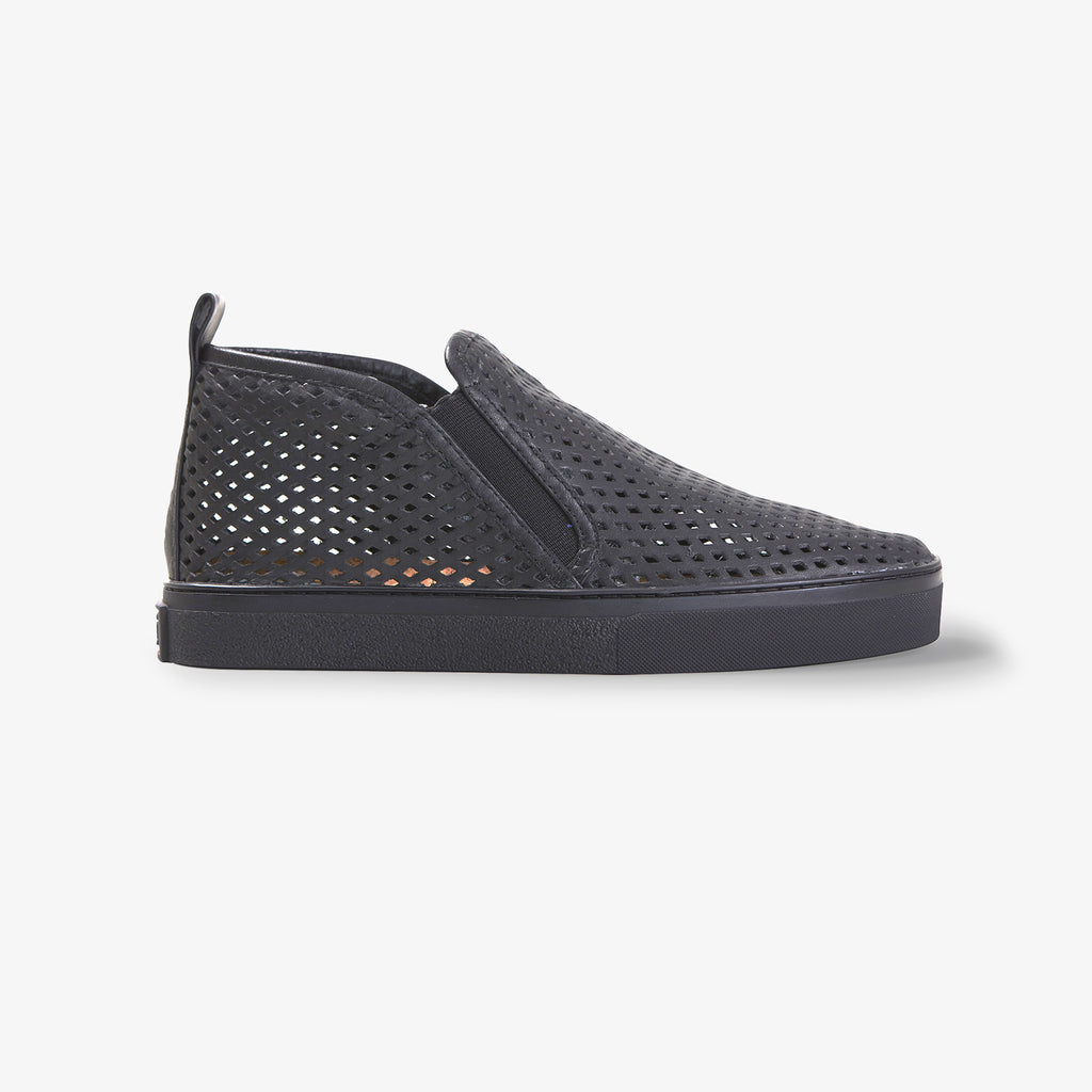Jibs Mid Rise Jet Black Royale Slip On Sneaker Bootie Side
