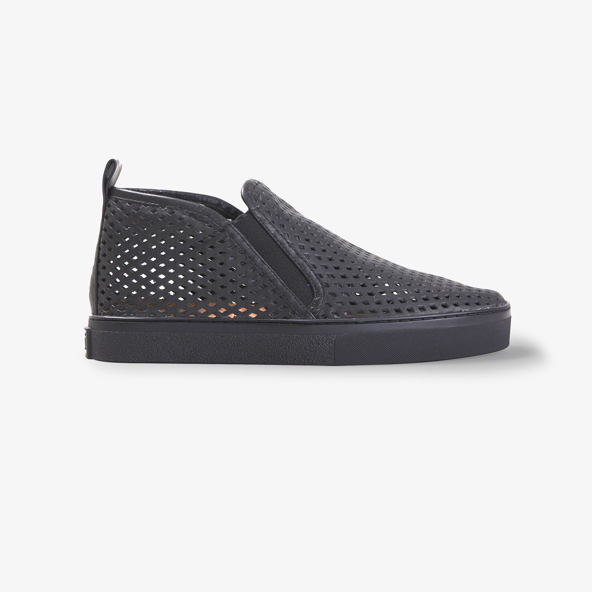 Jibs Mid Rise Jet Black Royale Slip On Sneaker Bootie Side