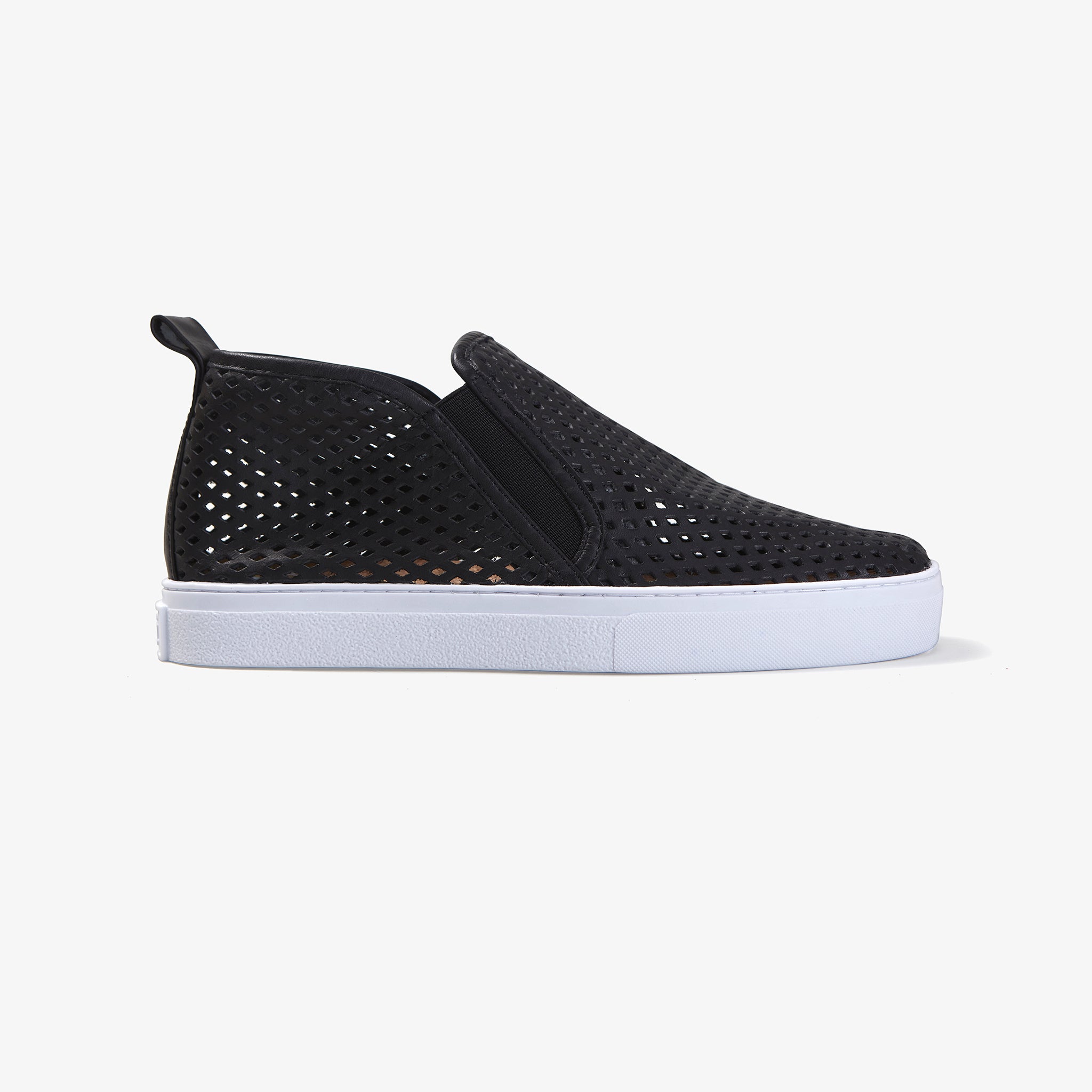 Jibs Mid Rise Jet Black Slip On Sneaker Bootie Side