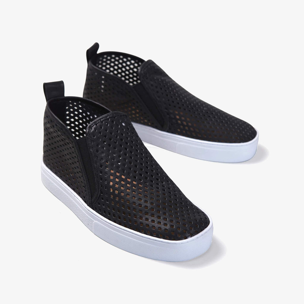 Jibs Mid Rise Jet Black Slip On Sneaker Bootie