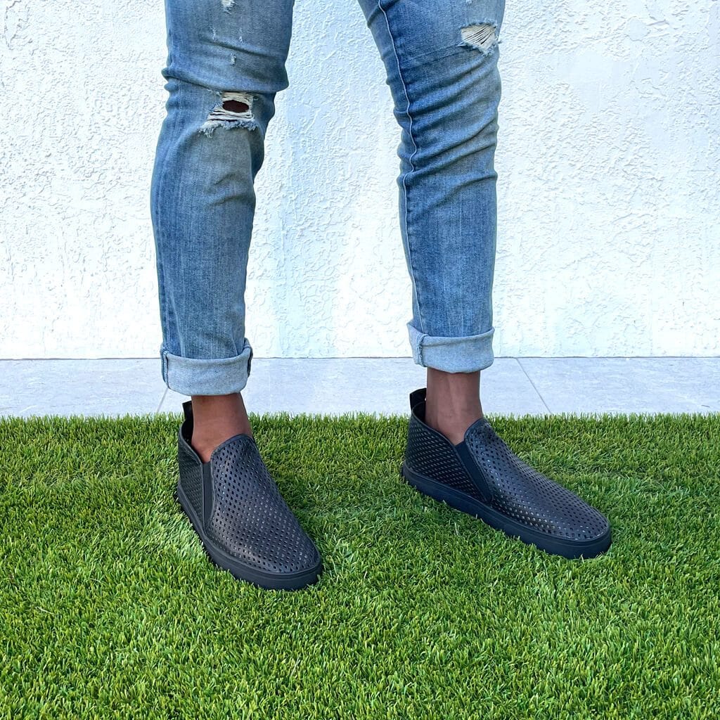 Jibs Mid Rise Jet Black Royale Slip On Sneaker Bootie Outdoors Mens