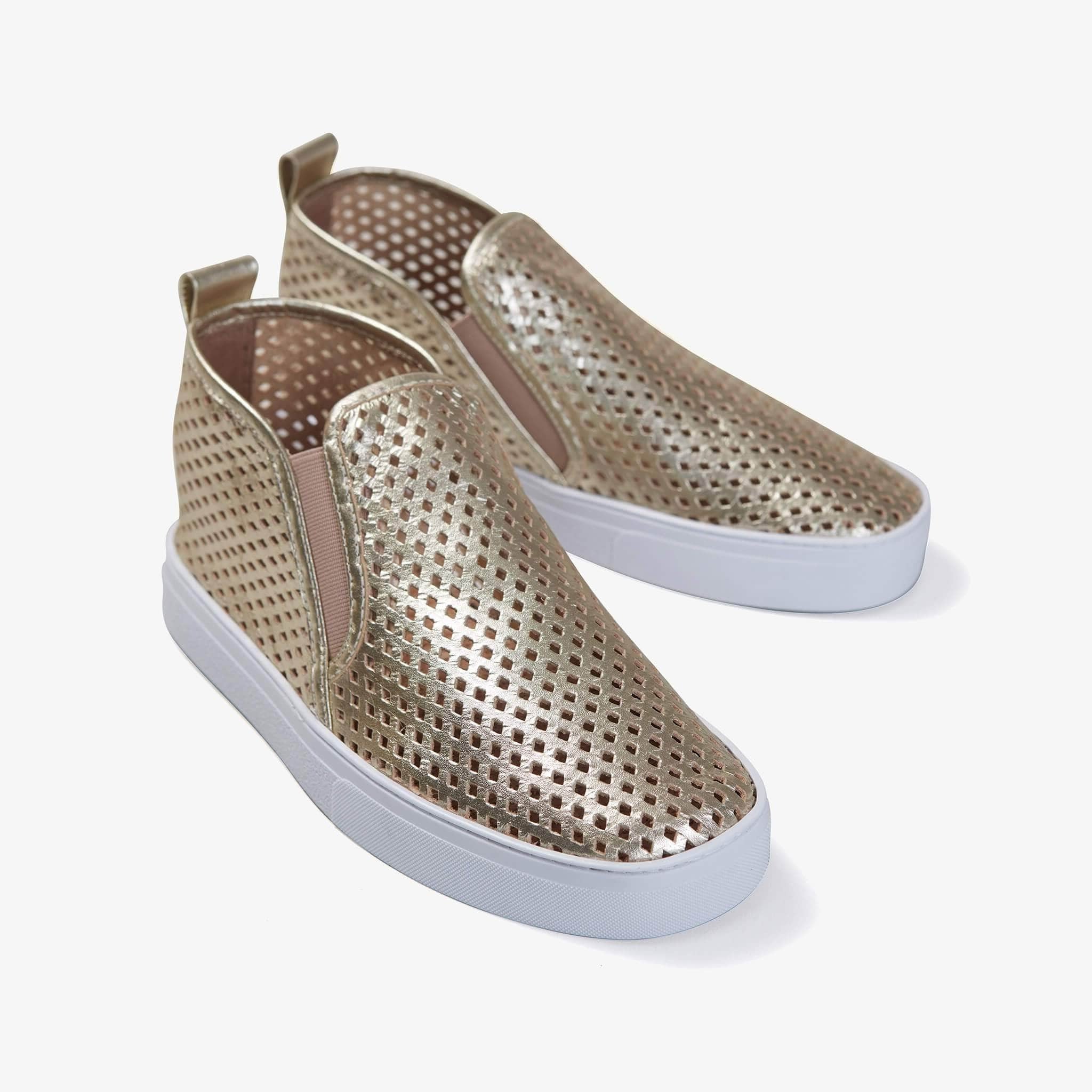 Jibs Mid Rise Gold Slip On Sneaker Bootie