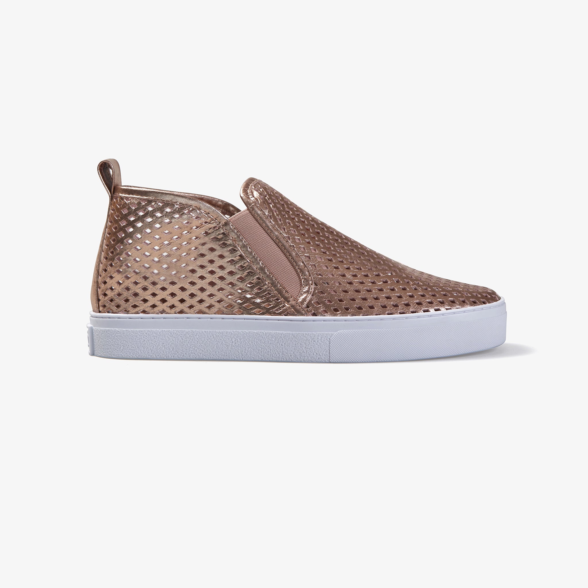 Jibs Mid Rise Rose Gold Slip On Sneaker Bootie Side