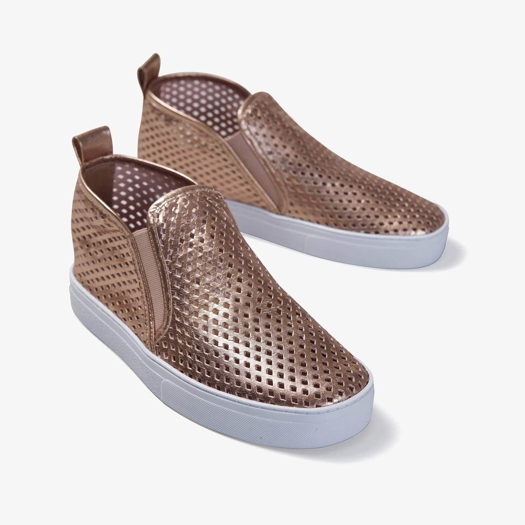 Jibs Mid Rise Rose Gold Slip On Sneaker Bootie
