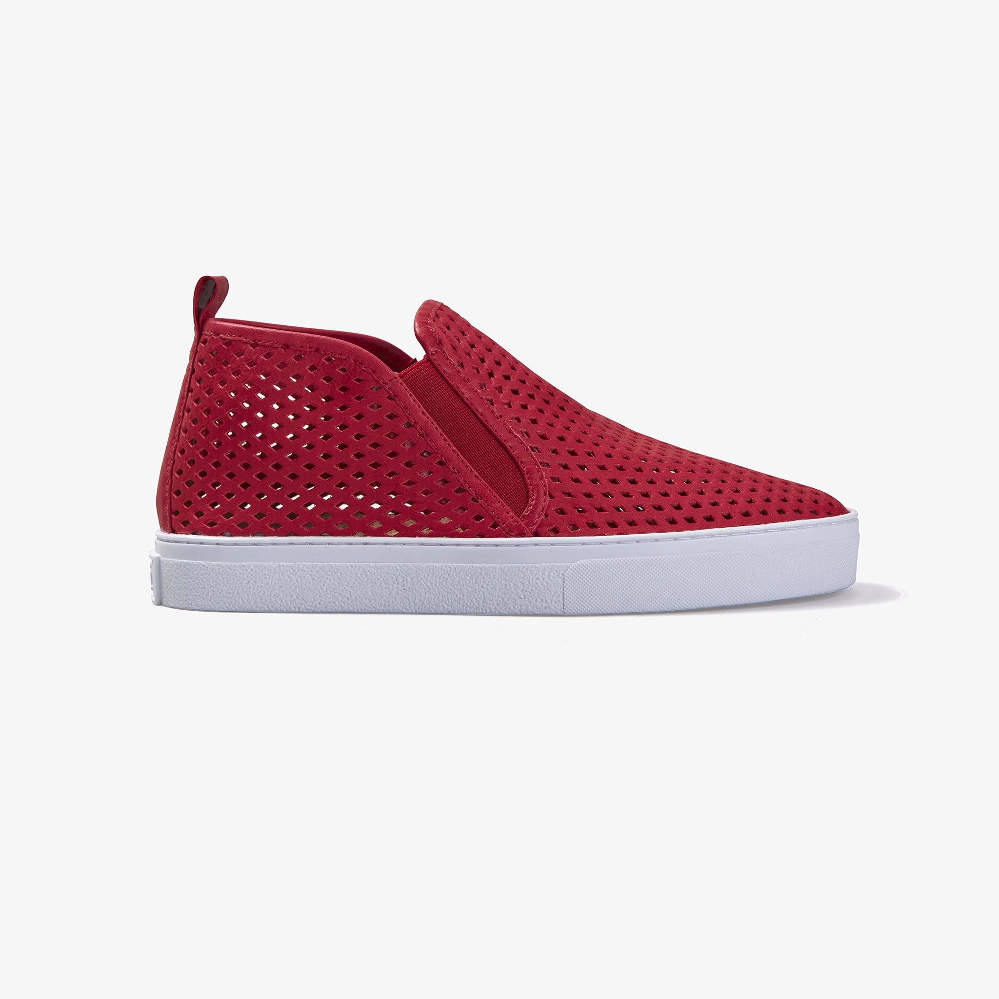 Jibs Mid Rise True Red Slip On Sneaker Bootie Side