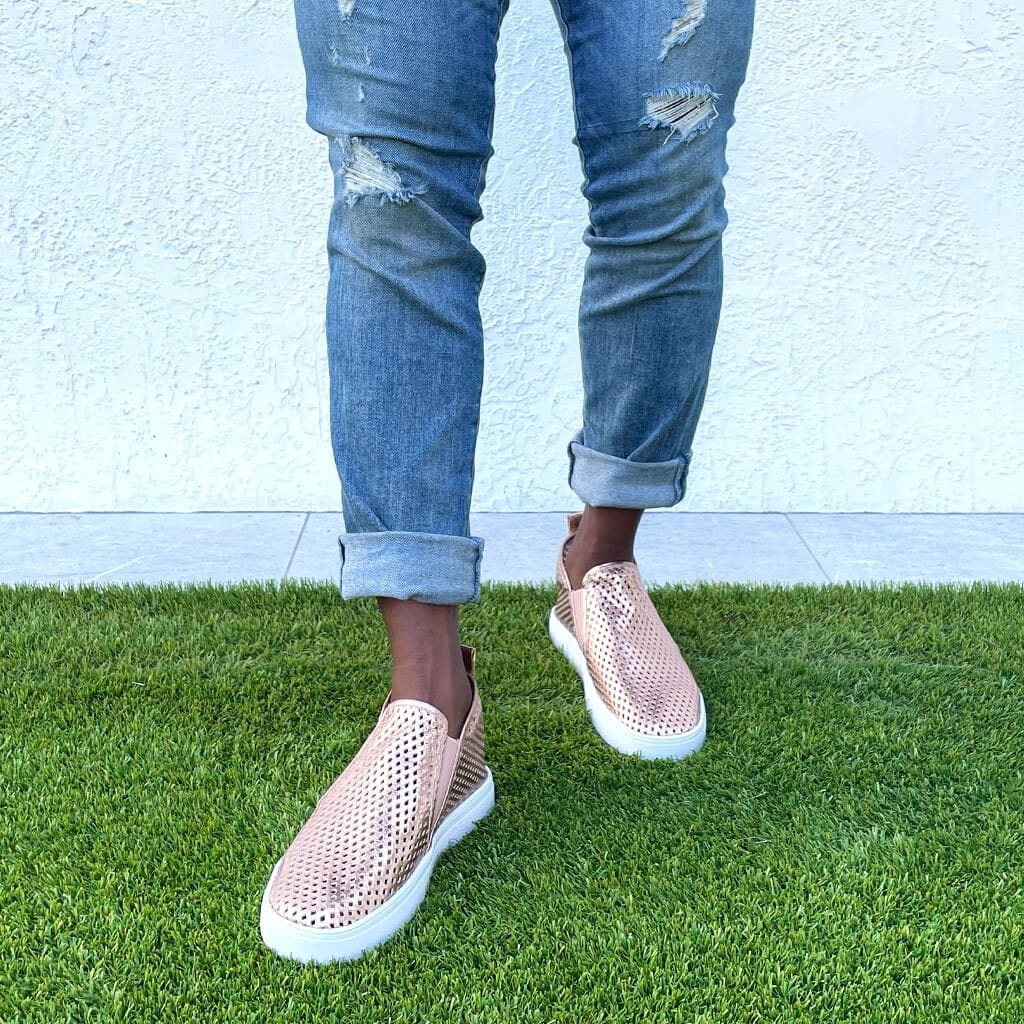 Jibs Mid Rise Rose Gold Slip On Sneaker Bootie Outdoors Mens