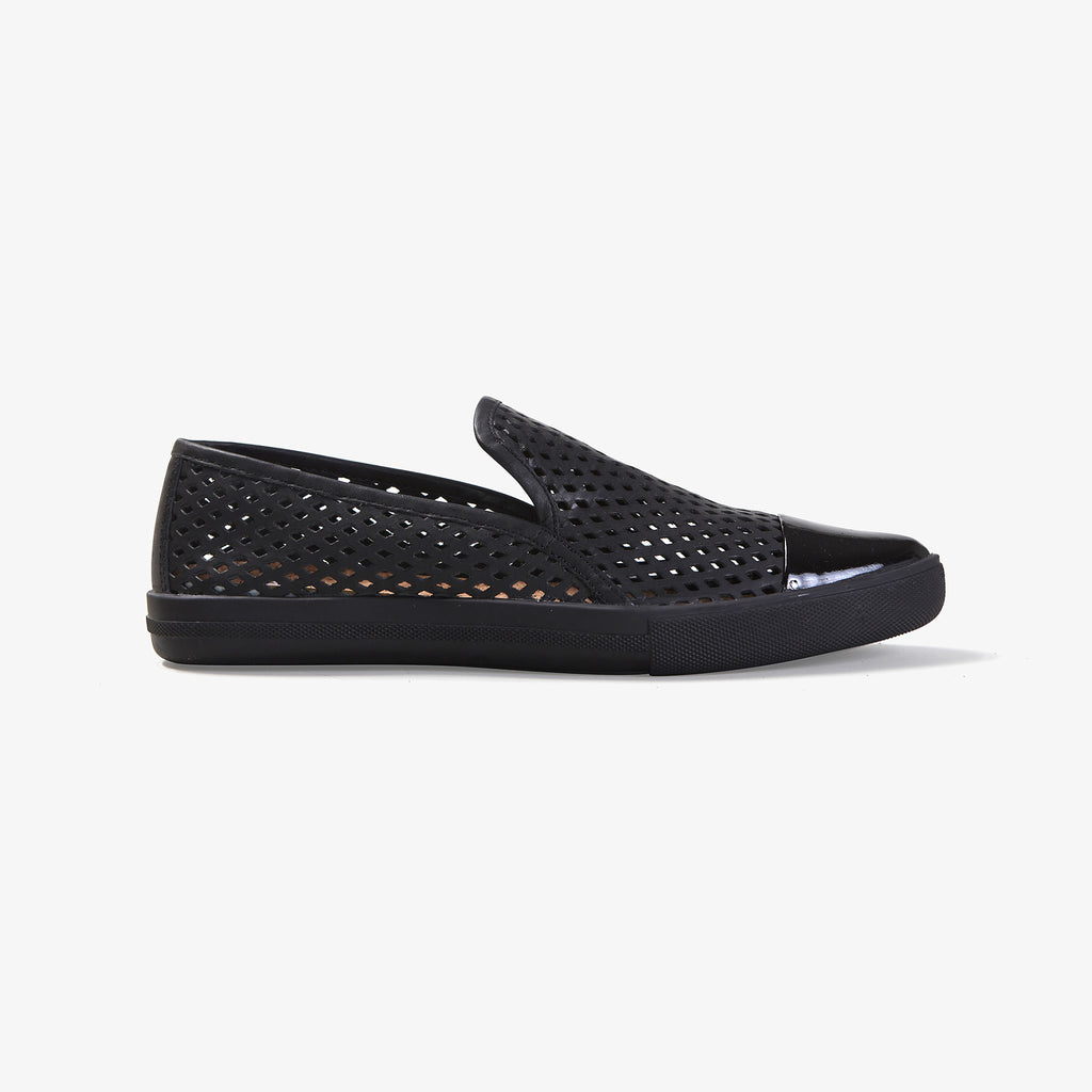 Jibs Slim Jet Black Royale + Onyx Slip On Sneaker Flat Shoe Side