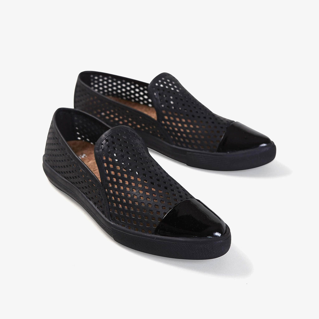 Jibs Slim Jet Black Royale + Onyx Slip On Sneaker Flat Pair