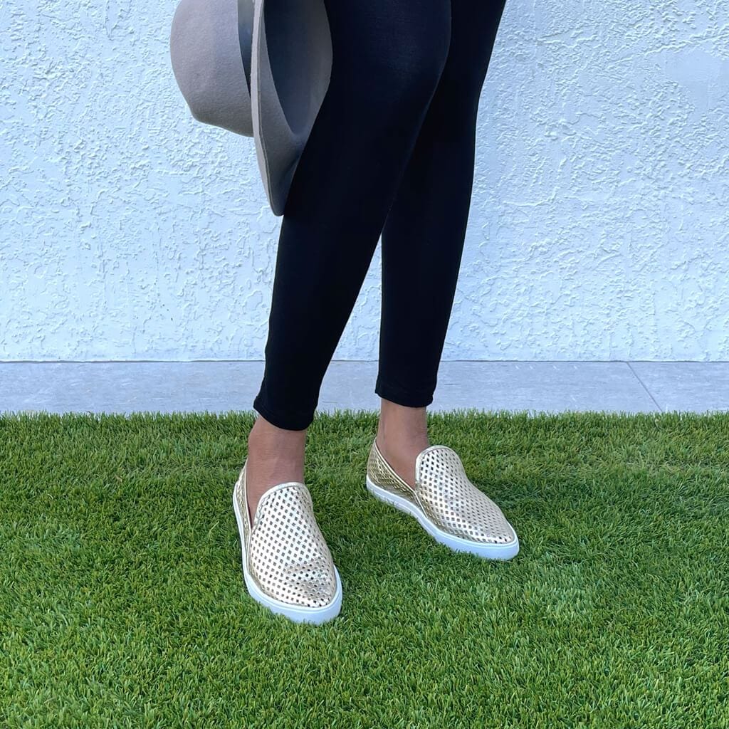 Jibs Slim Gold Slip On Sneaker Flat Pair Outdoors Womens