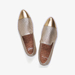 Jibs Slim Gold + Gold Slip On Sneaker Flat Top Have A Nice Day