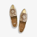 Jibs Slim Sand Python + Gold Slip On Sneaker Flat Top Have A Nice Day