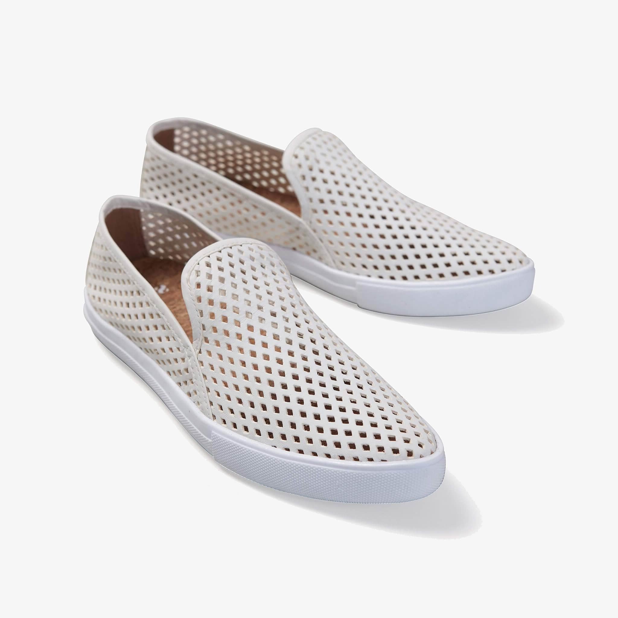 JIbs Slim Soft White Slip On Sneaker Flat Pair