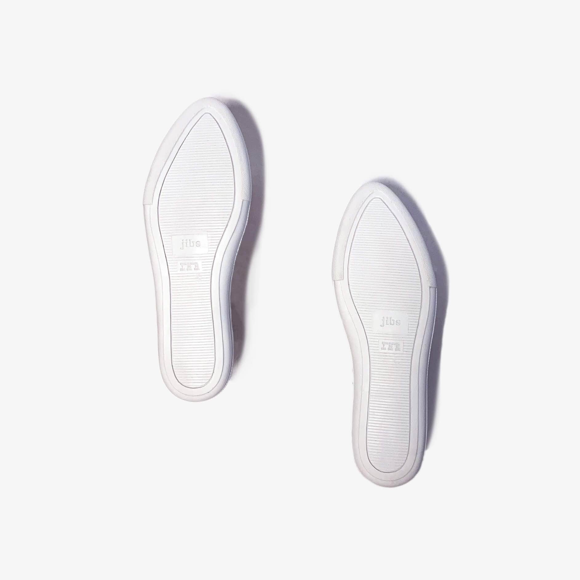 Jibs Slim White + Silver Slip On Sneaker Recycled Rubber Sole