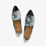 Jibs Slim Teal Python + Onyx Slip On Sneaker Flat Top Have A Nice Day